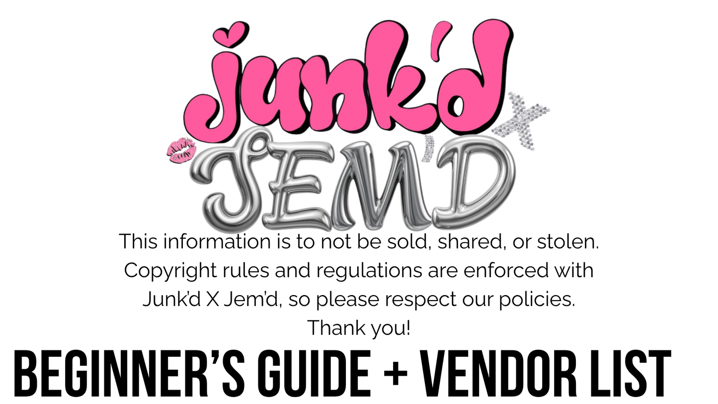 Vendor List & Guide: Beginner